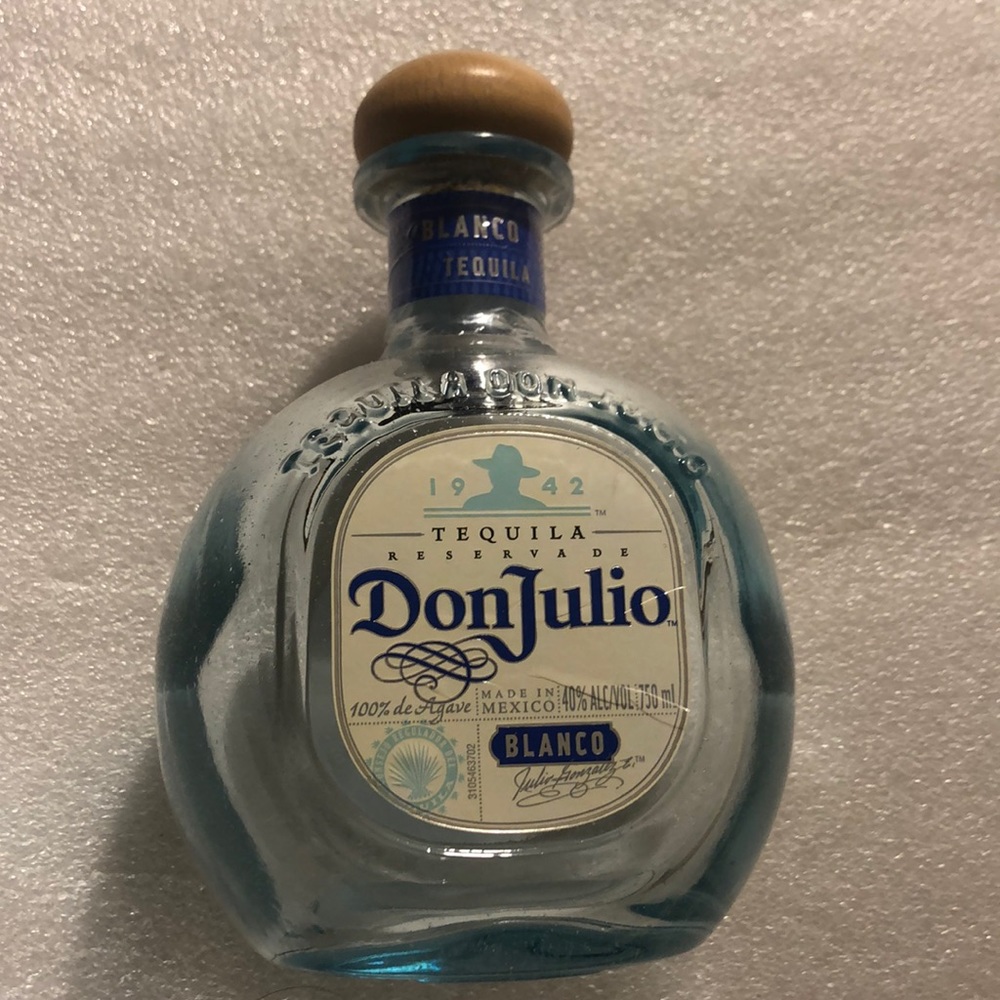 Don Julio 750ml blue Empty bottle for crafting.